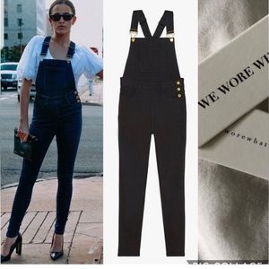 We wore what black skinny overalls